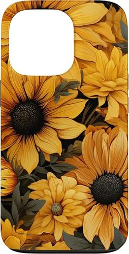 Vista 9 de iPhone 14 Flores de girasol hermoso floral amarillo patrón patrón caso