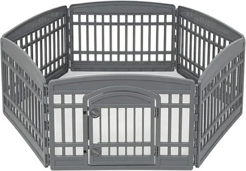 Vista 16 de IRIS USA Corralito para perros de 4 paneles de 24" con puerta, 35 x 35 x 24, corralito para cachorros, corralito para perros de interior, cerca
