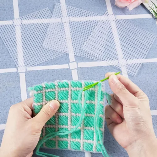 Vista 7 de Caydo 12 piezas de hojas de lona de malla de plástico de 7 cuentas, malla para ojos para máscara Therian, manualidades de hilo acrílico, proyectos