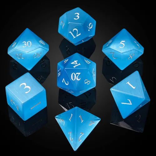 Vista 28 de UDIXI Juego de dados de piedras preciosas de amatista, dados DND de piedra de cristal D&D con estuche de regalo para juegos de rol y juegos de mesa