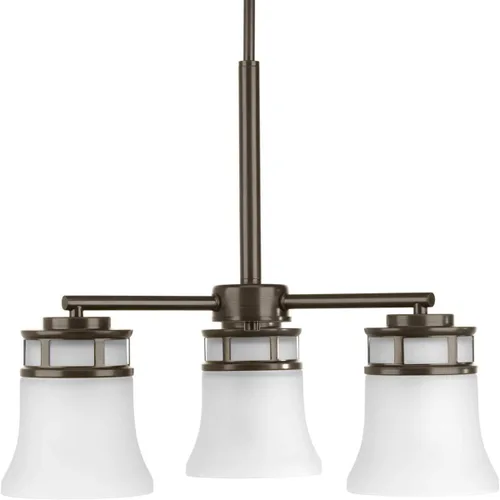 Vista 12 de Progress Lighting Cascadia Collection - Candelabro costero de cristal grabado con 3 luces, cromado pulido