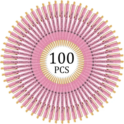 Vista 34 de Hasta 100 bolígrafos personalizados con nombre a granel, bolígrafo con purpurina de impresión personalizada, grabado gratis, texto con logotipo