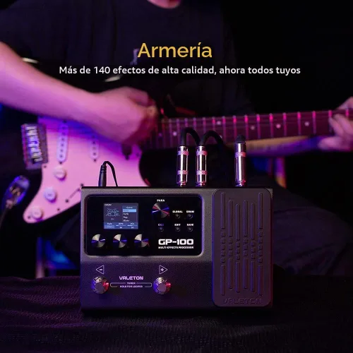 Vista 3 de Valeton Multi-Effects con Pedal de Expresión Guitarra Bajo Amplificador Modelado IR Gabinetes Simulación Multi Idioma Estéreo OTG Interfaz de Audio