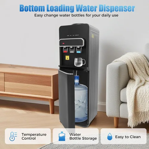 Vista 6 de Dispensador de agua de carga inferior, dispensador de agua fría y fría para botellas de 3 o 5 galones, dispensador de agua de encimera de 550 W