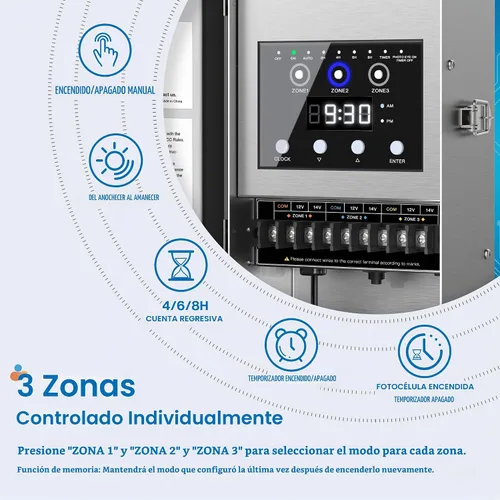 Vista 2 de SUNVIE Transformador de baja tensión de 300W con 3 zonas, sensor