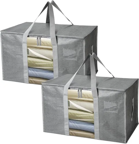 Vista 39 de BALEINE Paquete de 2 bolsas de mudanza de gran tamaño con asas reforzadas, bolsa de almacenamiento resistente para ropa, suministros de mudanza