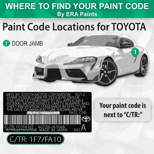 Vista 2 de ERA Paints 8S6 - Pintura de retoque automotriz color azul náutico metálico para TOYOTA Exact Match - Kit esencial de 2 K