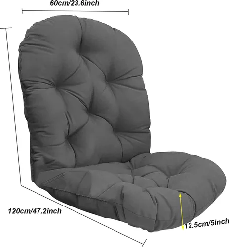 Vista 7 de Cojines basculantes de repuesto para exteriores e interiores, suaves, gruesos, lavables, de sarga sólida, giratorios, con almohada para silla