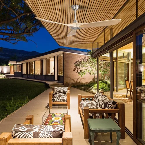 Vista 7 de Sofucor Ventilador de techo inteligente sin luz, ventiladores de techo de 60 pulgadas para interiores y exteriores sin luces, funciona