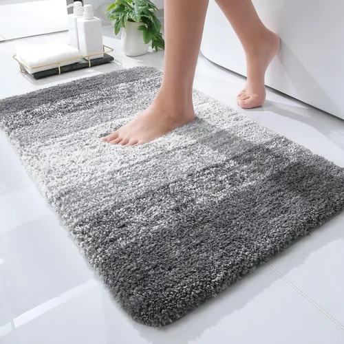 Vista 2 de OLANLY Juego de 2 alfombras de baño y alfombras de baño ombré, tamaño de alfombra de baño 24 x 16 pulgadas y alfombra de baño de 30 x 20 + 24 x 20