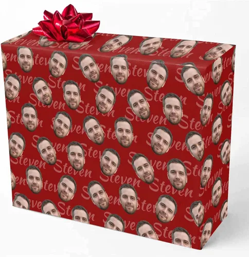 Vista 15 de M YESCUSTOM Papel de regalo con fotos personalizadas, papel de regalo para el Día de la Madre, Día del Padre, cumpleaños, Navidad