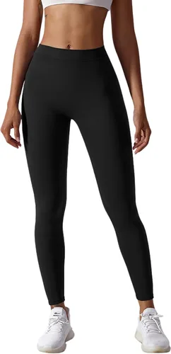 Vista 5 de Leggings con espalda en V y levantamiento de glúteos para mujer, con bolsillos, suaves, de cintura alta, pantalones de yoga para entrenamiento