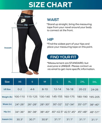 Vista 7 de Ewedoos Pantalones de yoga para mujer, de cintura alta, con 3 bolsillos, corte de bota, pantalones de yoga, pantalones de yoga elásticos