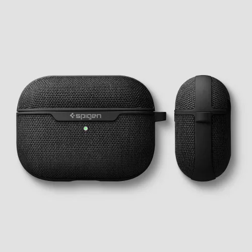 Vista 9 de Spigen Urban Fit - Funda para AirPods Pro (2019), funda de tela prémium con mosquetón, color negro