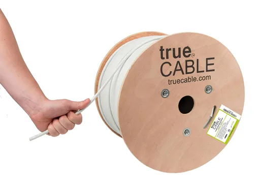 Vista 18 de TRUE CABLE Cable Ethernet a granel de elevación blindada Cat6 (CMR), 1000 pies, negro, cobre desnudo sólido 23 AWG, 550 MHz, escudo total de papel