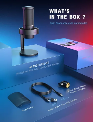 Vista 7 de FIFINE Micrófono para juegos, micrófono USB para PC, para transmisión, podcasts, grabación, micrófono de escritorio de computadora de condensador
