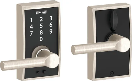 Vista 24 de Schlage - Cerradura táctil Century con picaporte Merano (bronce envejecido, FE695 CEN 716 MER) Keyless entry door lock, Electronic touchscreen