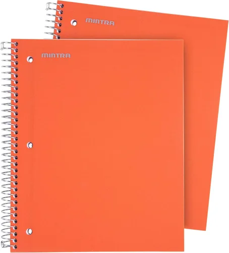 Vista 13 de Mintra Office Cuaderno con espiral duradero, 3 materias, azul pervinca (Arctic Ice), amarillo claro (Sun Yellow) y rosado claro (Spring Pink)