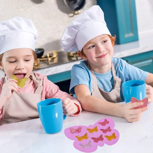 Vista 7 de YuCool - 3 moldes de silicona con forma de mariposa para chocolate, antiadherentes Color:Pink,Blue,Purple,food grade silicone,suitable for ovens