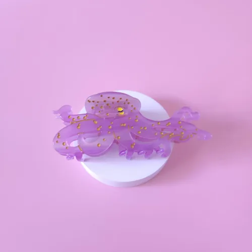 Vista 7 de Pinza grande con forma de pulpo, pinza de criatura marina, pinzas de acetato para el cabello, pinzas grandes para mujeres
