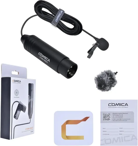 Vista 7 de comica XLR - Micrófono de condensador Lavalier, CVM-V02O, micrófono de solapa omnidireccional, kit de entrevista de micrófono con clip