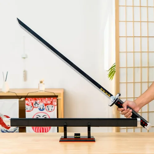 Vista 5 de Demon Sword Toy Building Set, Kamado Tanjirou Katana with Scabbard, Stand