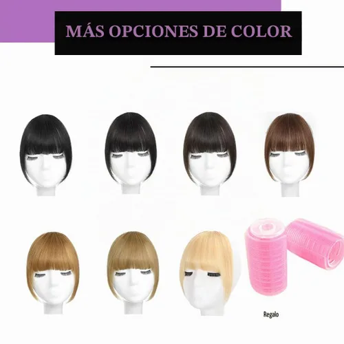 Vista 6 de Flequillo con clip de cabello humano real, flequillo rubio francés, extensiones de cabello para mujer, flequillo plano y ordenado, extensión