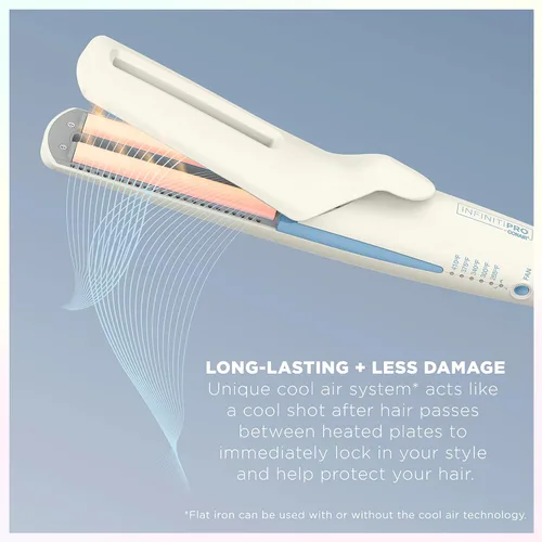 Vista 4 de INFINITIPRO BY Conair QuadAir - Plancha plana para alisar el cabello, control de daños con alisado de una sola pasada, Quad Power es cuatro placas