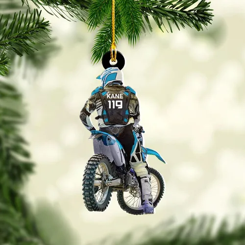 Vista 3 de Adornos de Bici de la Suciedad Adornos de Carrera en Pista de Motocross Adorno Navideño de Ciclismo Adorno Navideño de Bicicleta para Amantes