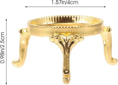 Vista 8 de Angoily Caballetes de cristal del sostenedor de la bola del metal para el soporte decorativo de la esfera de cristal de Dorado