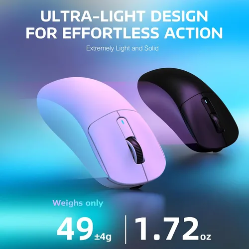 Vista 3 de ATTACK SHARK X3 - Mouse inalámbrico ligero para juegos con tres modos de 2.4GUSB-C con cableBluetooth, 26K DPI, sensor óptico PAW3395, interruptor