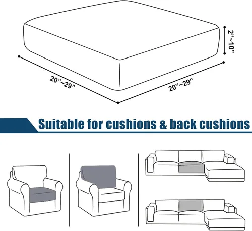 Vista 5 de Funda repelente al agua para cojín de sillón, funda elástica para respaldo individual de sofá seccional, funda para sofá en forma de L para mascotas