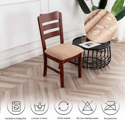 Vista 7 de Genina Fundas de Asiento Impermeables para Sillas Fundas de Sillas de Comedor Fundas de Asiento Elásticas para Protector de Sillas de Comedor Fundas