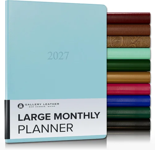 Vista 54 de Gallery Leather Agenda mensual grande 2026-2027 Acadia Navy