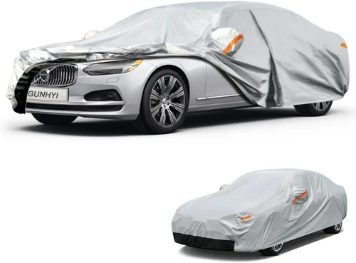 Vista 48 de GUNHYI - Funda de automóvil de 6 capas para Tesla Model 3 (2017-2025), impermeable para todo tipo de clima, protección UV contra la nieve, el sol