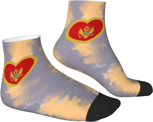 Vista 3 de Love Montenegro Flag Heart Ankle Socks Winter Low Cut Sports Warm Comfort Breathable Casual Socks For Mens And Womens