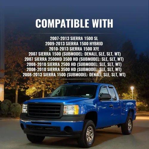Vista 2 de Moldura de capó moldura negra compatible con GMC Sierra 1500 2500 2007-2013 camión