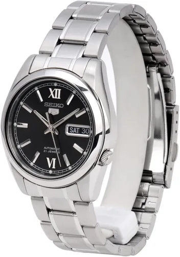 Vista 3 de Seiko SNKL55 - Reloj de pulsera y caja de acero inoxidable para hombre esfera de tono negro