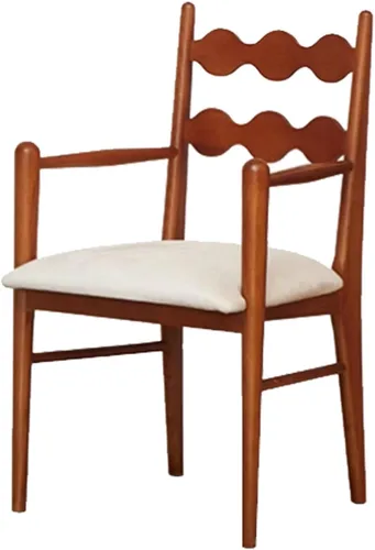 Vista 10 de Sillas de comedor tapizadas, silla de cocina con respaldo, silla de sala de estar con brazos versátil asiento de comedor de granja, sillas