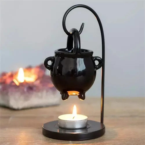 Vista 3 de Quemador de aceite esencial, quemador de cera derretida, quemador de aceite de caldero colgante, quemador de aroma de aromaterapia, difusor