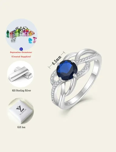 Vista 6 de YL Anillos de nudo celta de plata de ley 925, anillo trenzado con circonita cúbica infinito para mujer