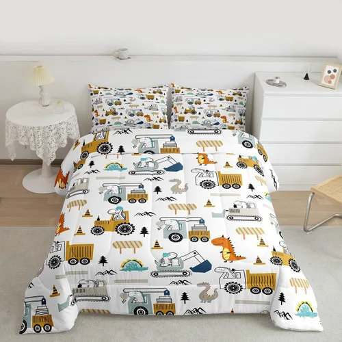 Vista 49 de Feelyou Juego de ropa de cama con estampado de aviones para niños y niñas, juego de funda de edredón de microfibra estilo boceto azul y blanco