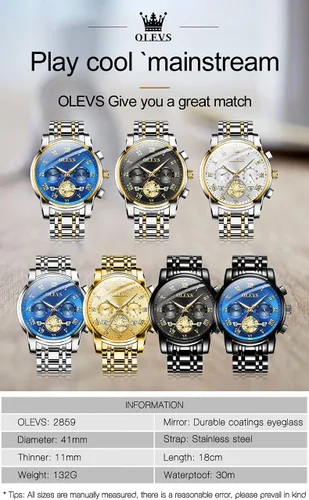 Vista 4 de Relojes clásicos de acero inoxidable para hombre, cronógrafo de cuarzo, luminoso, hueco Tourbillon, reloj de vestir casual de negocios para hombres