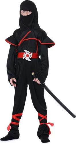 Vista 6 de Disfraz de ninja para niños, disfraz de Halloween, fiesta de Halloween, disfraz de cosplay