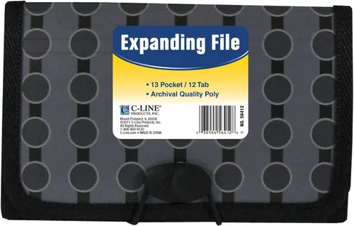 Vista 7 de C-Line 13-Pocket Expanding File, Letter Size, 1 Expanding File, Smoke (48311) (Pack of 12)