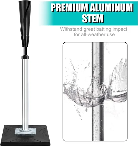 Vista 6 de Zdgao Batting Tee for Baseball/Softball, Adjustable Height 25" to 37" Baseball Tee with Removable Rubber Top and Premium Base for All Ages