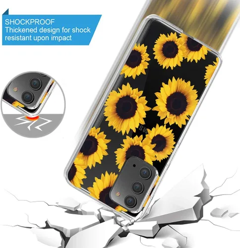 Vista 7 de Funda para Galaxy Note 20, Samsung Note 20 para niñas y mujeres, a prueba de golpes, transparente, suave, flexible, TPU delgada, funda protectora
