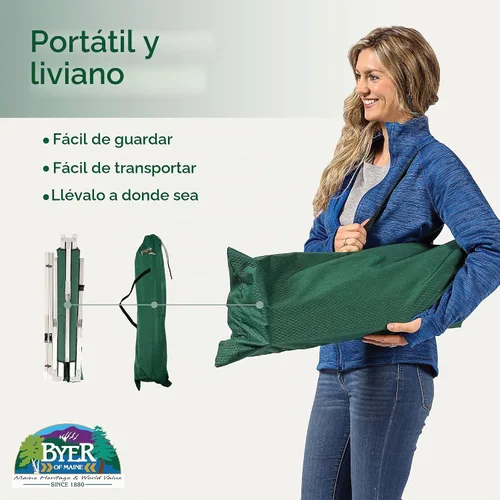 Vista 5 de BYER OF MAINE Cuna militar, verde, cunas para dormir, resistente, acero