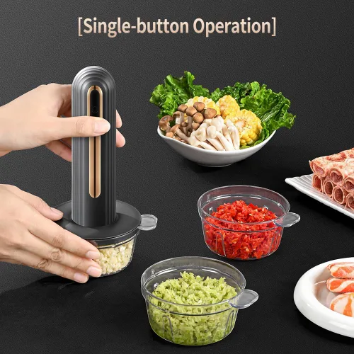 Vista 6 de Mini procesador eléctrico de alimentos, procesador de alimentos portátil USB de 4 tazas, picador de ajo, para cortar en cubitos, picar y hacer puré