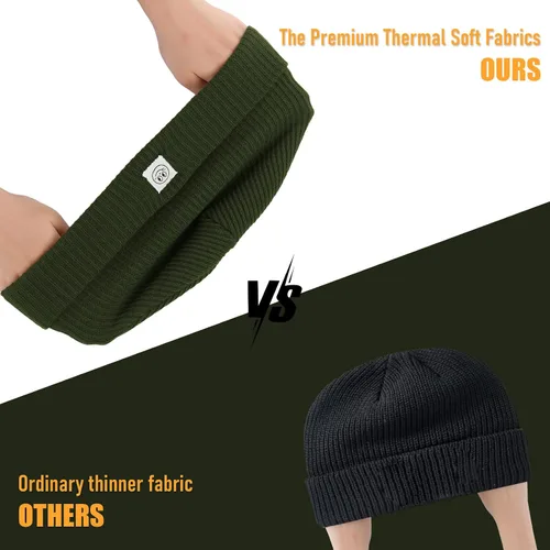 Vista 4 de Gorro para hombre con gorro de invierno con sonrisa, unisex, de punto, suave, cálido, con puños
